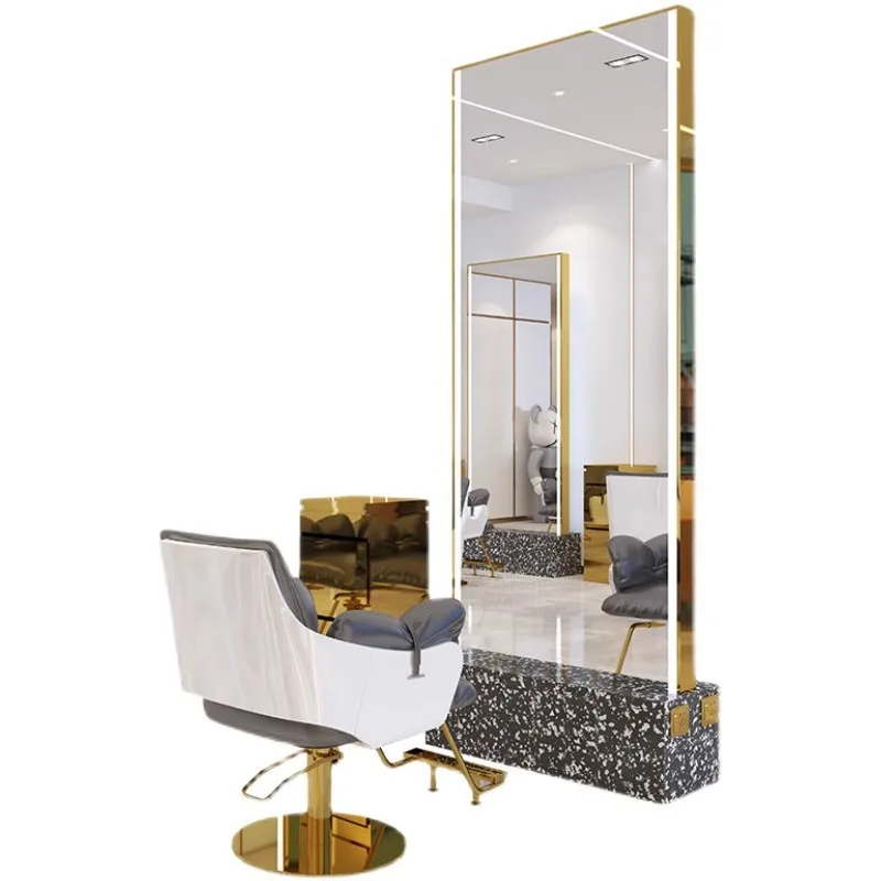 

Hair salon haircut mirror table High-end barber shop single and double-sided mirror