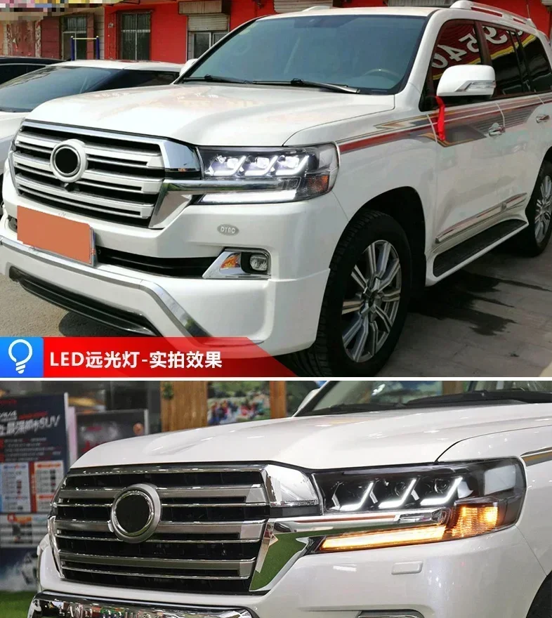 

LED Headlights For TOYOTA Land Cruiser GRJ200 2016-2020 LC200 LC300 DRL Head Lamp LED Bi Bulb Fog Lights