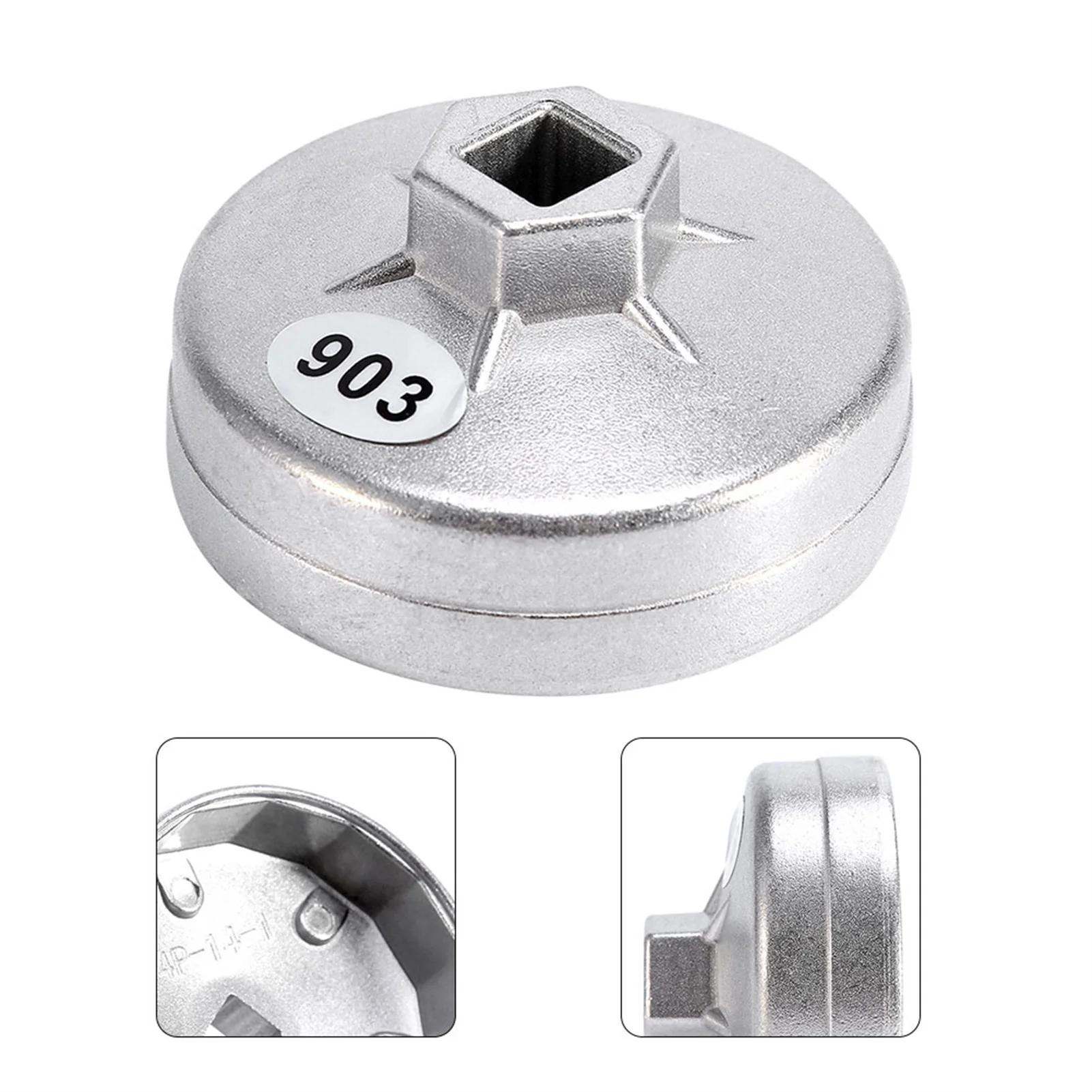 1pc 74mm 14 Flute Aluminum Oil Filter Wrench Socket Remover Tool 903 Silver Color For BMW Audi Benz