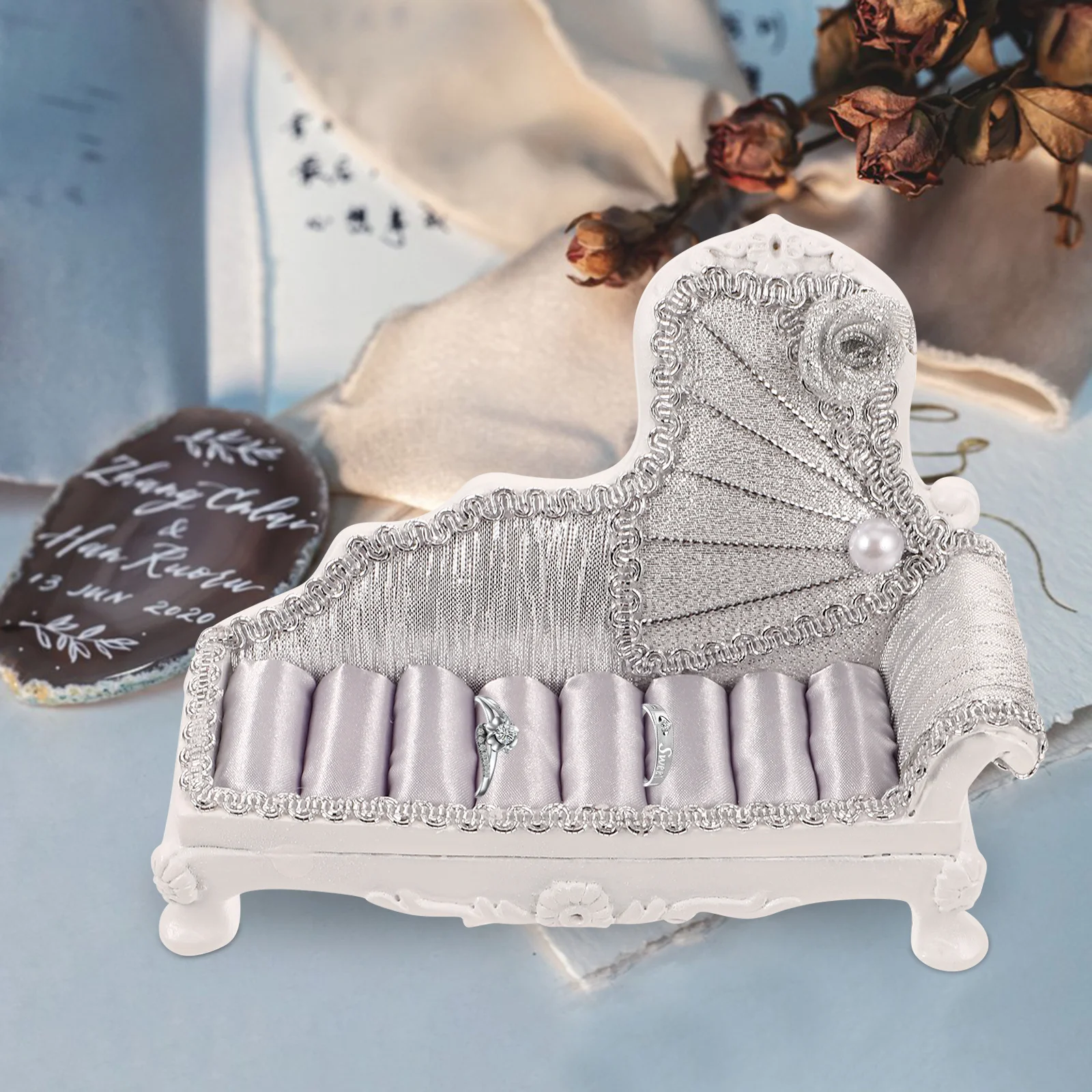 أريكة مجوهرات حافظة حامل صغير للخواتم أقراط القلائد أساور تخزين عرض موقف منضدية المنظم ديكور