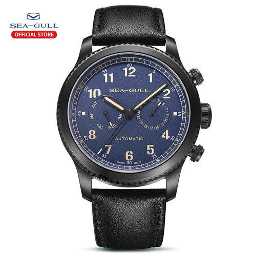 Seagull-reloj mecánico automático luminoso para hombre, cronógrafo multifunción con correa de zafiro, serie Pilot, 819.33.6080H, nuevo