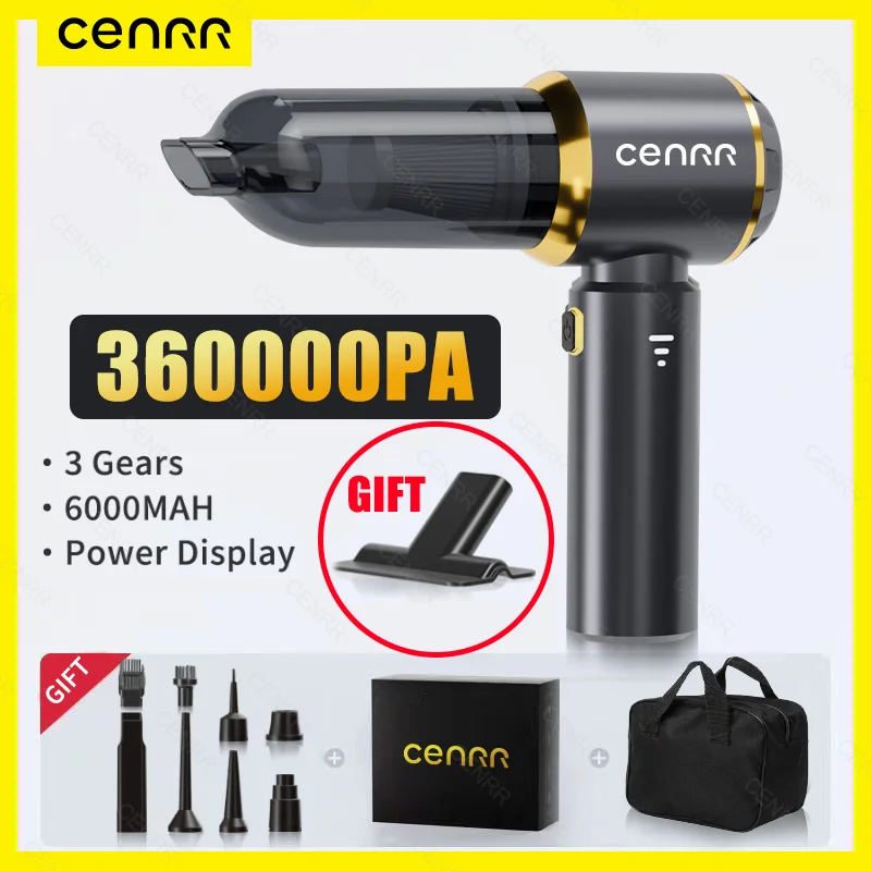 

CENRR 360000PA Car Vacuum Cleaner Powerful Wireless Portable Vacuum Cleaner Handheld Cleaning Machine Home Appliance