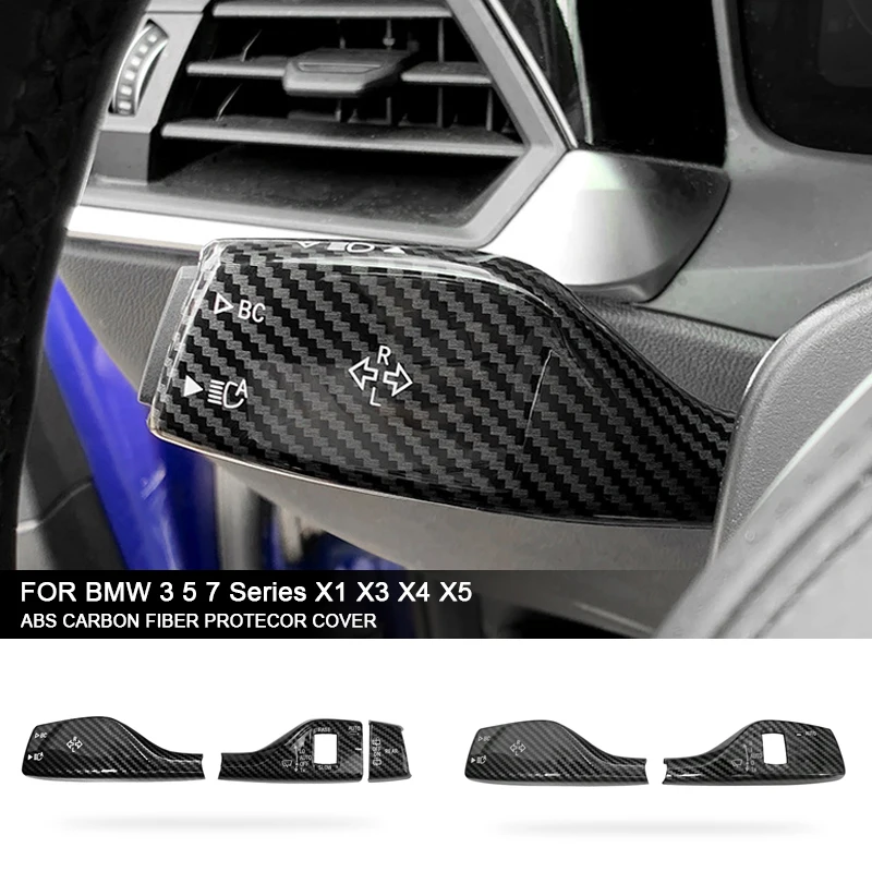

Carbon Fiber Car Steering Wheel Turn Signal Wiper Lever Cover Sticker Trim For BMW 3 4 5 7 8 Series X4 X6 Z4 M3 M4 M5 M8 i4 iX3