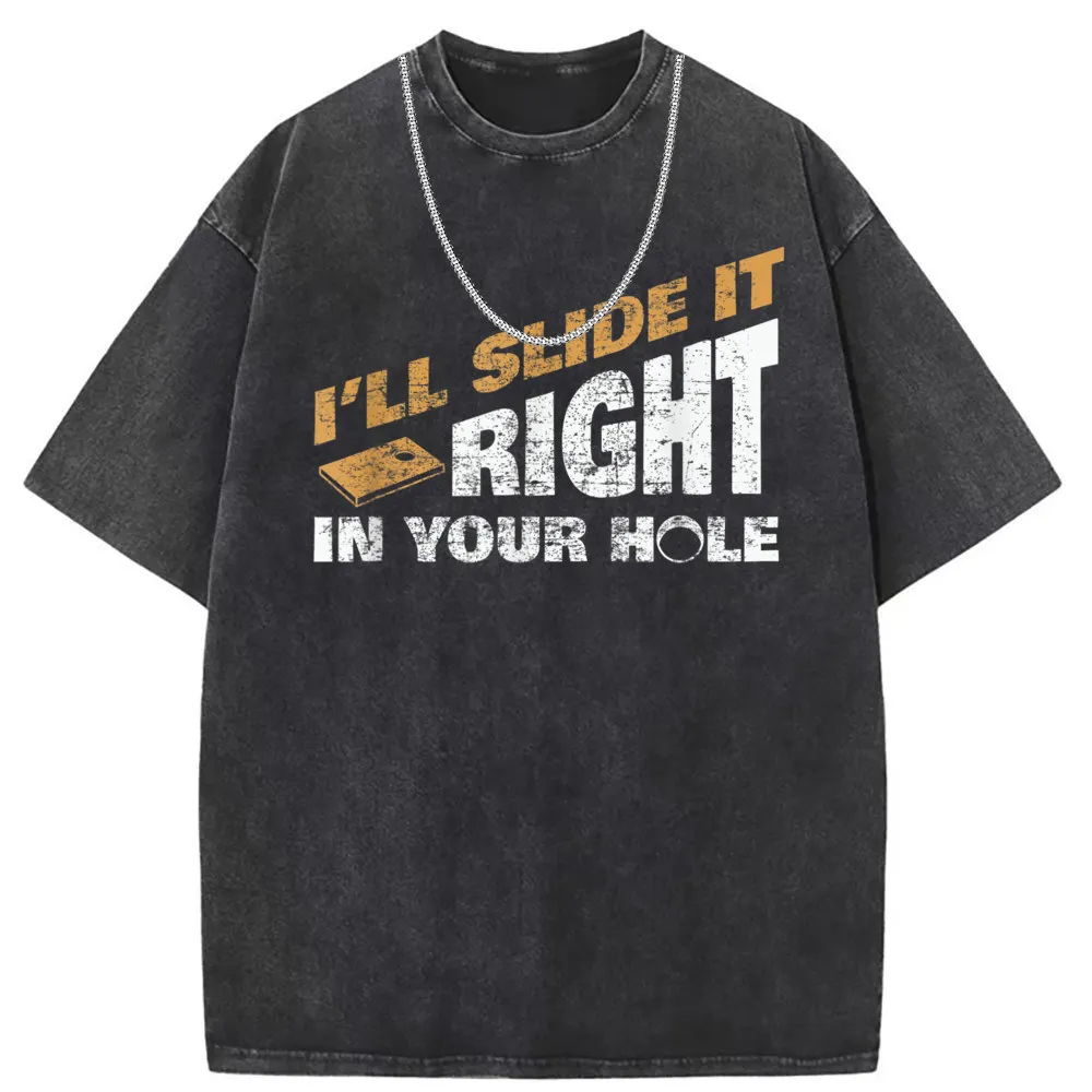 I'll Slide It Right In Your Hole Men Retro Printed T-shirts Long Sleeve Group Sweatshirts Male Classic Tshirts Summer/Autumn