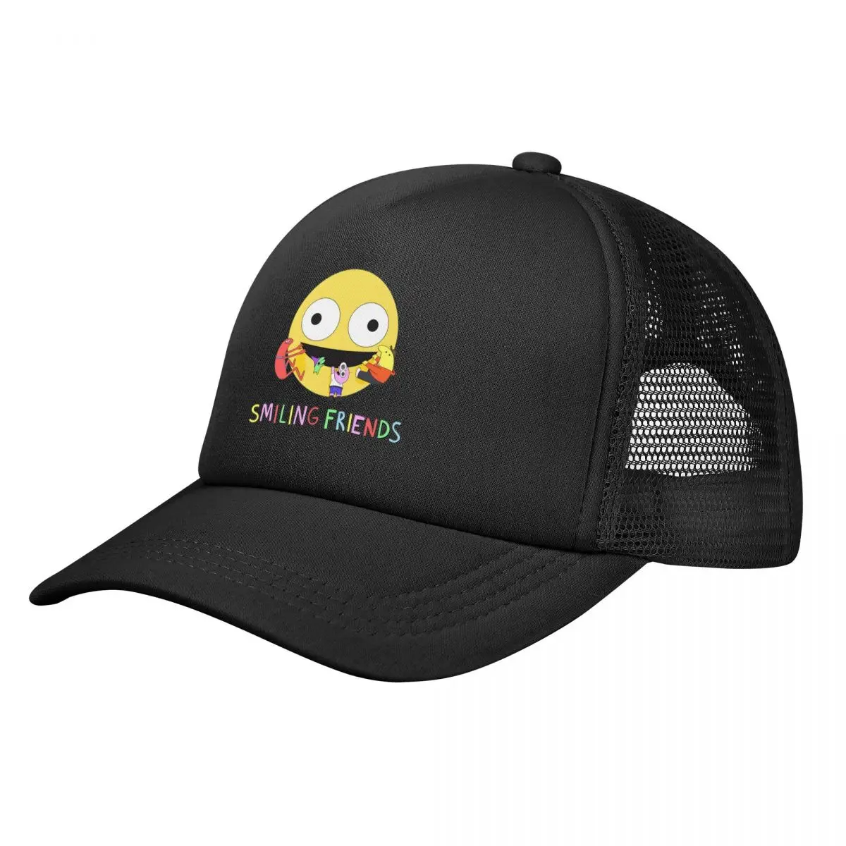 Gorras de béisbol de malla con logotipo de Amigos sonrientes para adultos, sombreros de sol ajustables, Snapback, gorra deportiva, sombrero de camionero de alta calidad