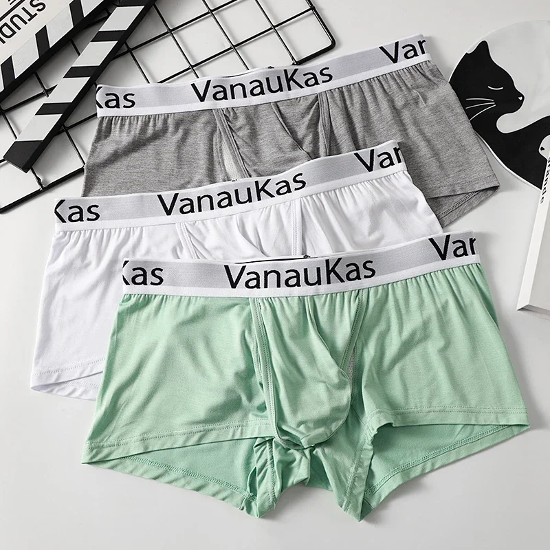 

3Pcs Men's Modal Boxer Shorts 3D Support Pouch Convenient Side Opening Comfortable Wear Underwear
