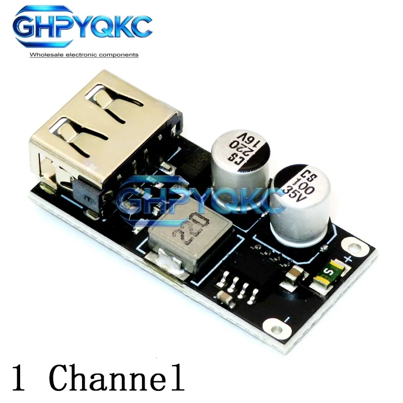 GHPYQKC 1-channel fast charging module 12V 24V to QC2.0 QC3.0 fast charging Single USB mobile phone charging board