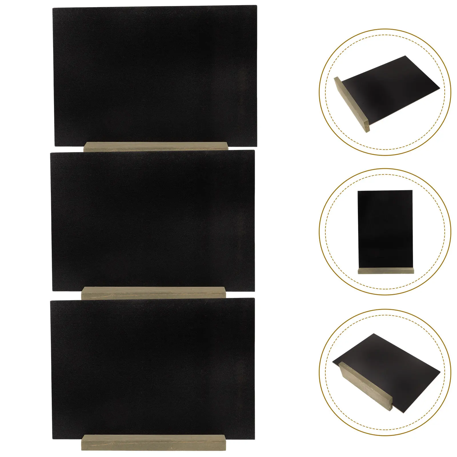 

Набор из 3 мини-досок: двусторонние деревянные меловые доски для дома, класса, магазина, доска для сообщений, маленькая настольная меловая доска-табличка