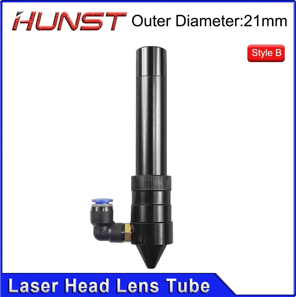 HUNST CO2-Laserkopf-Linsenrohr, Außendurchmesser 21 mm + Luftdüse für Linsendurchmesser 20 FL 50,8/63,5 mm für CO2-Laserschneidmaschine
