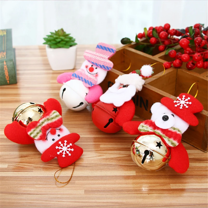 20Pcs/Lot New Creative Cloth Santa Claus Snowman Bell Doll Charm Connectors for DIY Ornament Xmas Tree Decoration Gifts Jewelry