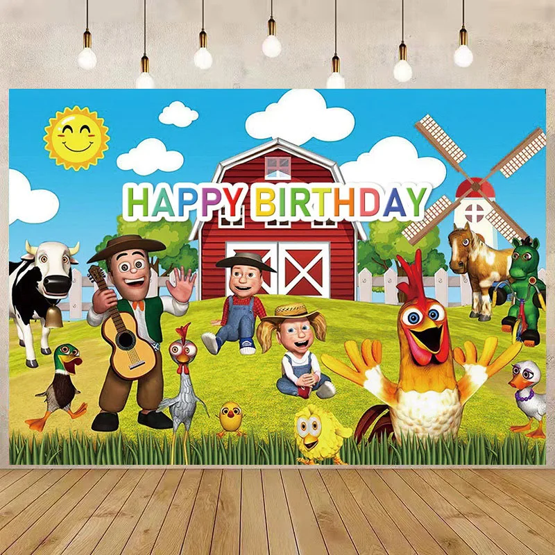 Farm Birthday Party Decorations Chicken Balloon Cow Disposable Tableware Set Baby Shower Dream Rangeland La Granja Zenon Party