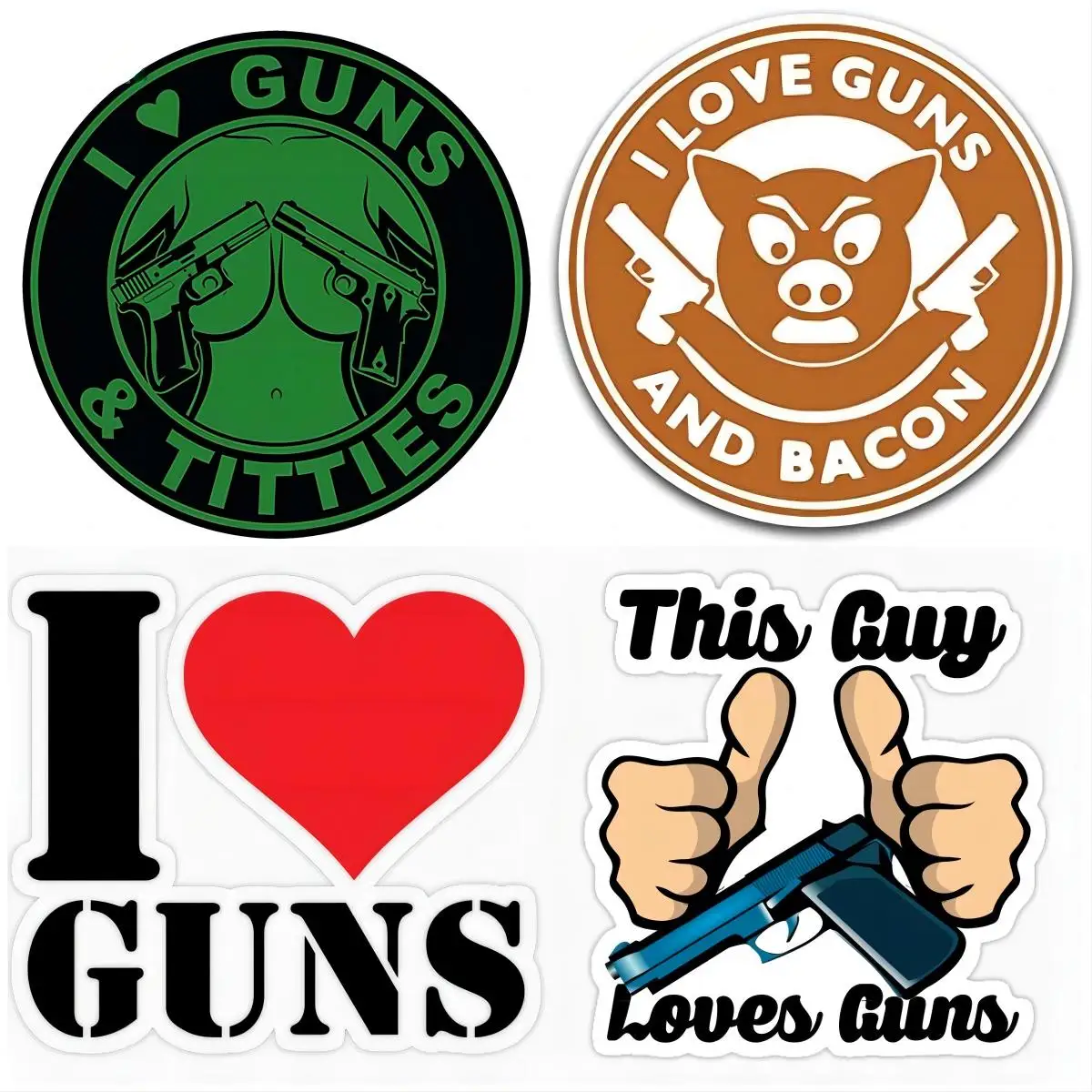 

I Love Guns and Bacon Funny Vinyl Decal Sticker - Car Truck Van SUV Window Wall Cup Laptop Car Accessories