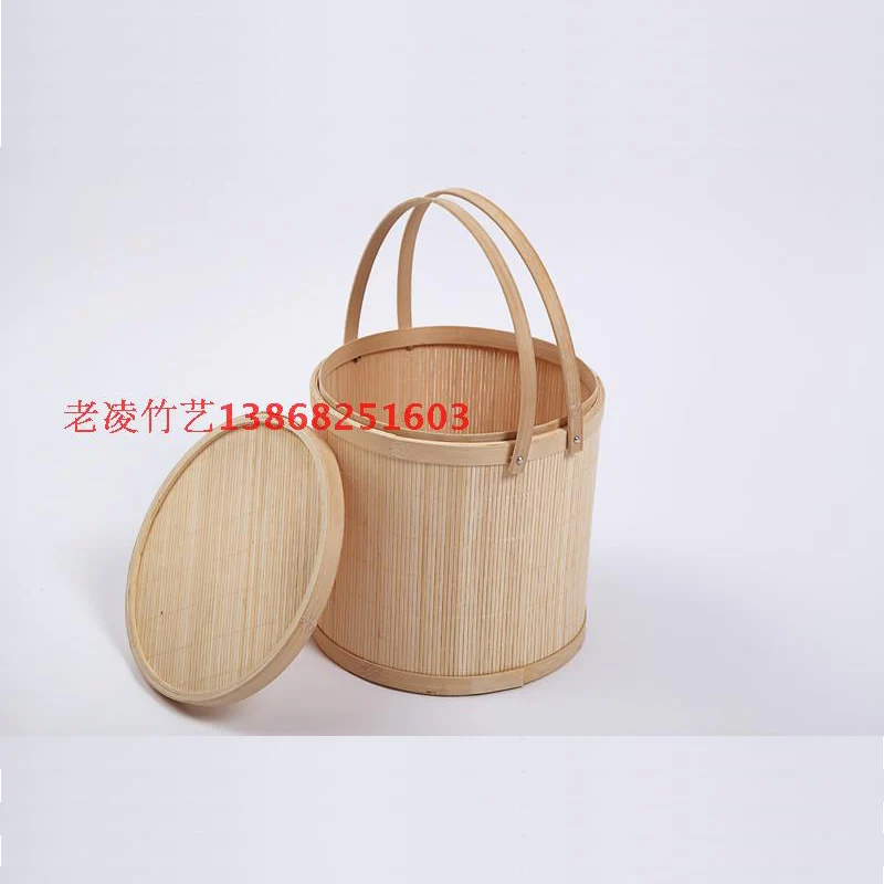 Natural Bamboo Handmade Storage Basket, Traditional Article Handicraft