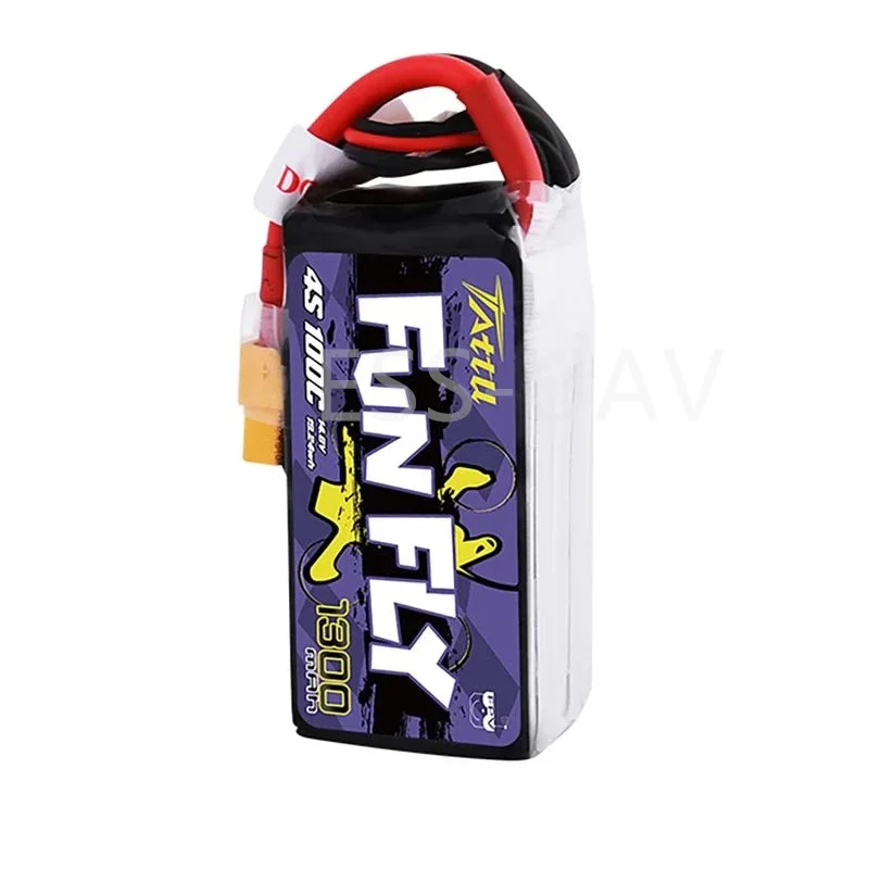 TATTU FUNFLY 1300mAh 1550mAh 1800mAh 3S 4S 11.1V 14.8V 100C Lipo Battery XT60 Plug for FPV 250 230 210 180 Size Drone