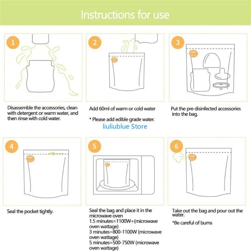 أكياس معقم الميكروويف العالمية قابلة لإعادة الاستخدام حتى 20 مرة للعبة التسنين 62CF #1