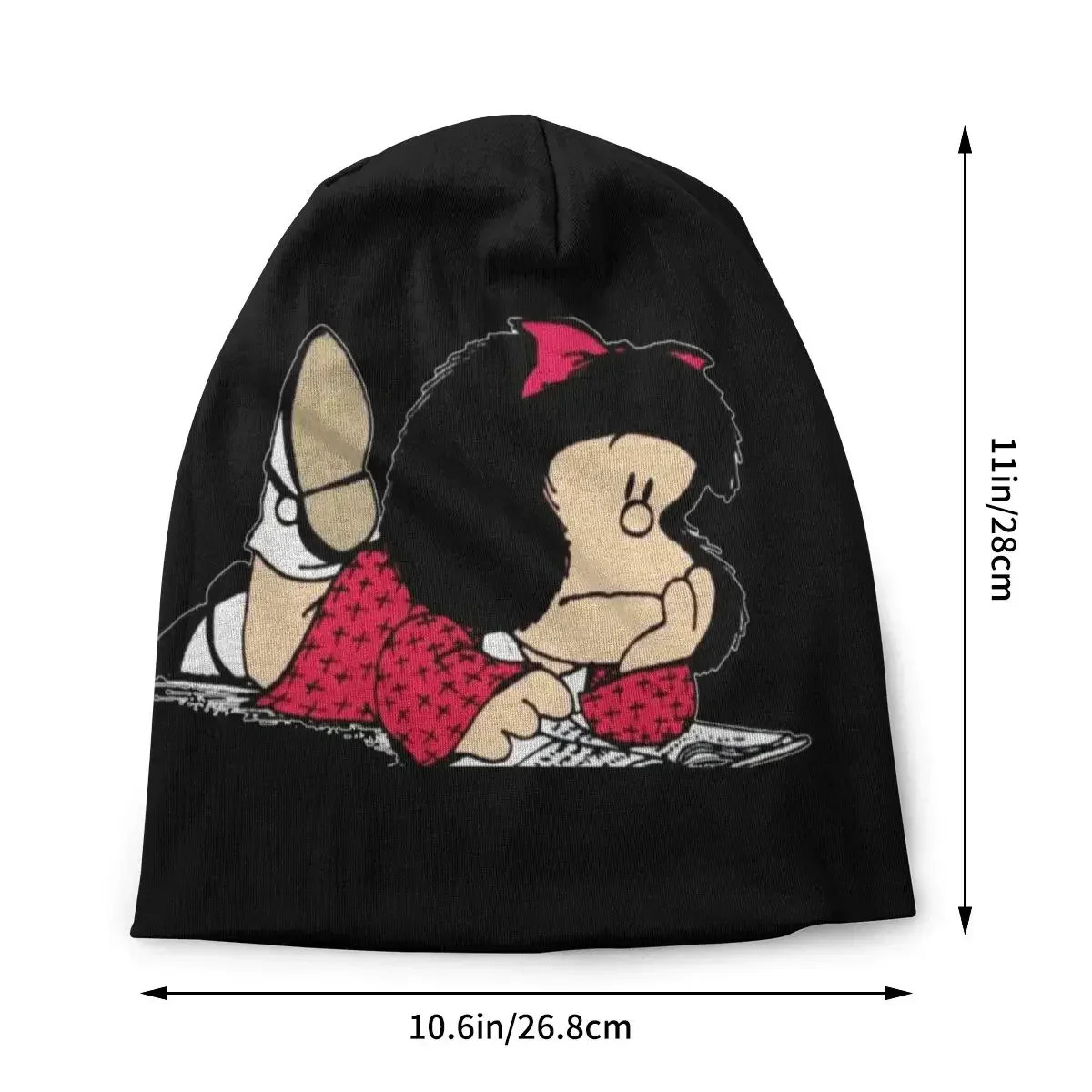 Cute Mafalda Bonnet Femme Hip Hop Knitted Hat For Men Women Winter Warm Argentine Cartoon Quino Comic Beanies Caps