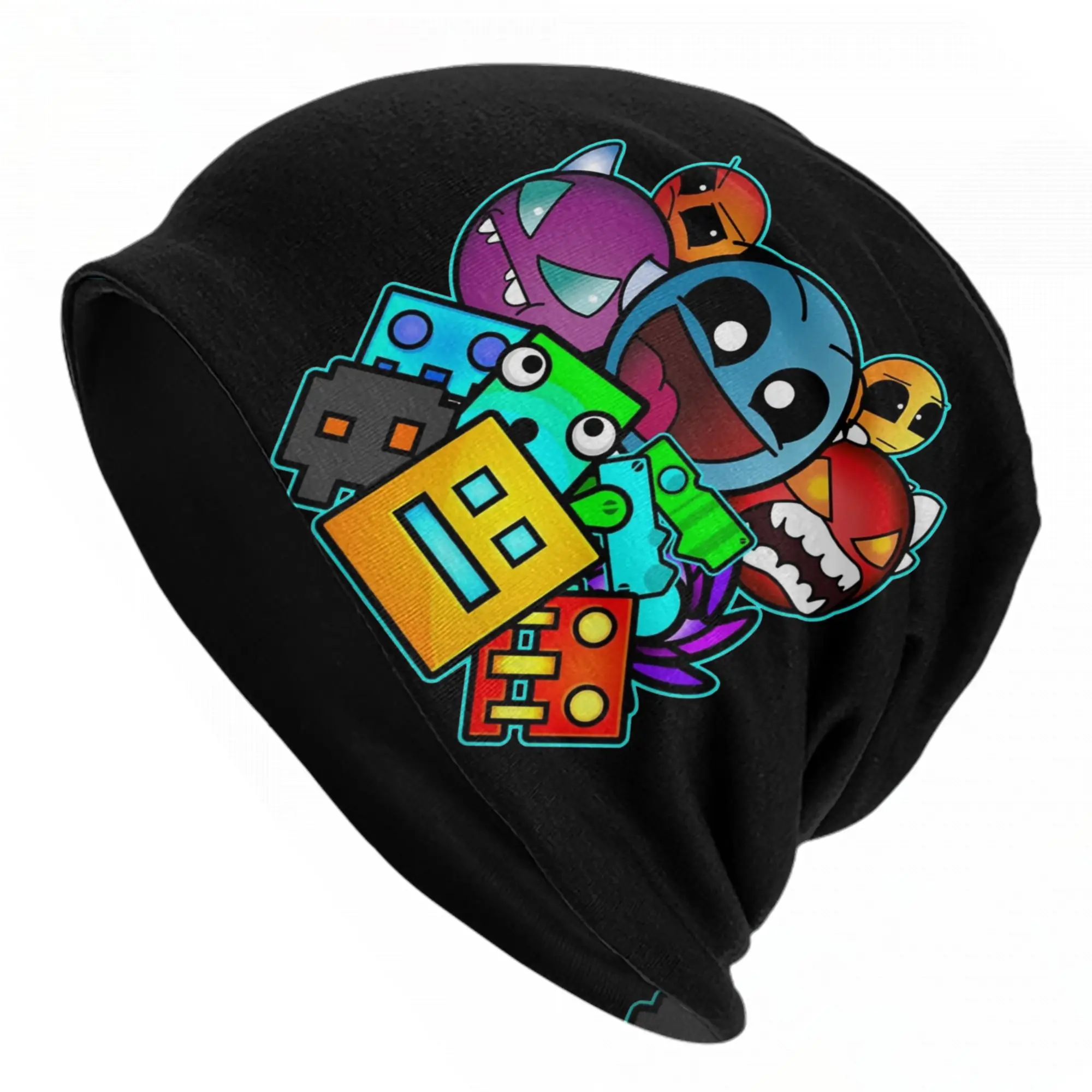 Video Game Geometric Dash Cap Geometry Dash Vintage Autumn Winter Street Skullies Beanies Hats Summer Warm Dual-use Bonnet Hats