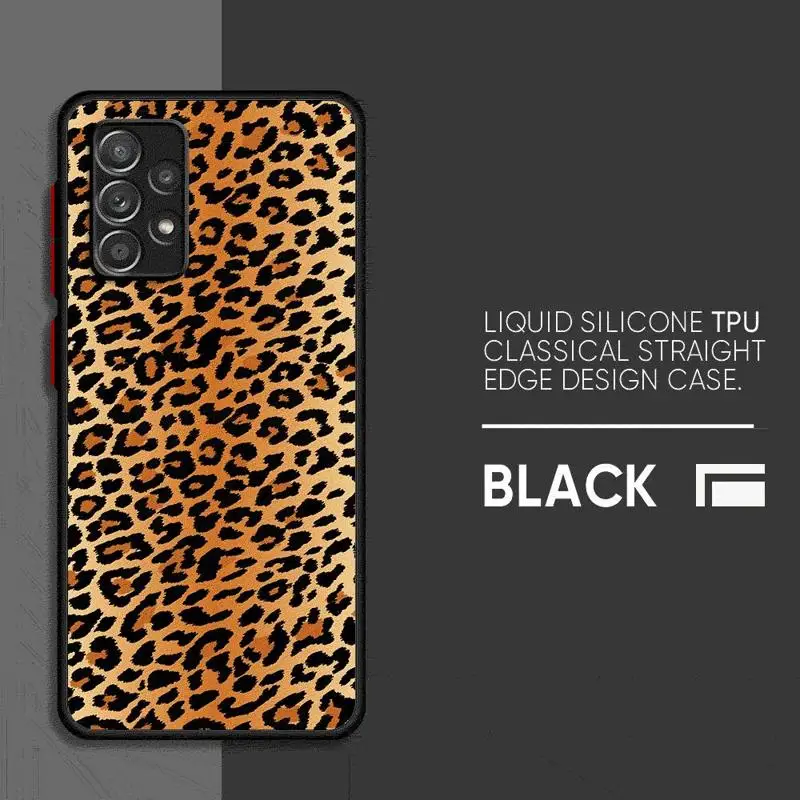 Ins Creative Leopard Print Phone Case for Samsung Galaxy A12 A13 A14 A22 A23 A24 A32 A33 A34 A52 A53 A54 A72 A73 5G Matte Cover