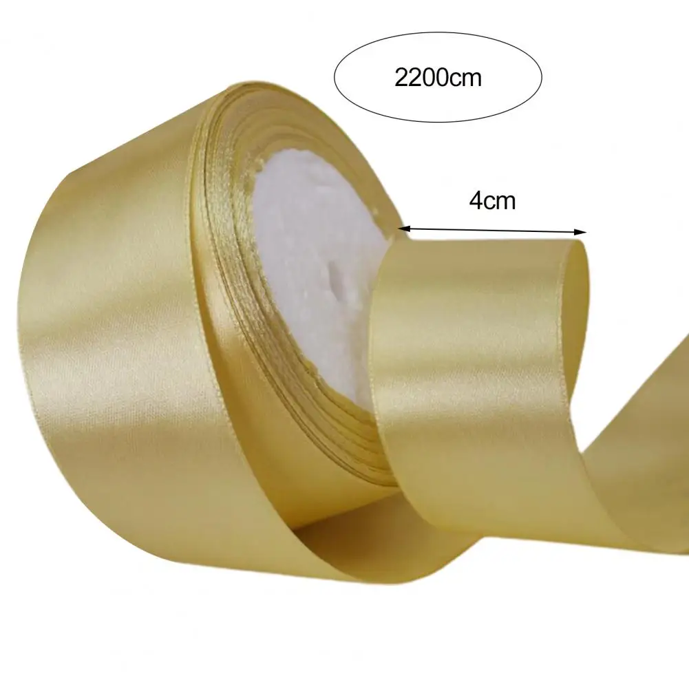 1 Roll Wide Satin Wedding Ribbon Roll Smooth Surface Gift Wrapping Bouquets Bow Making Decoration 22m 4cm Shiny Satin Ribbon