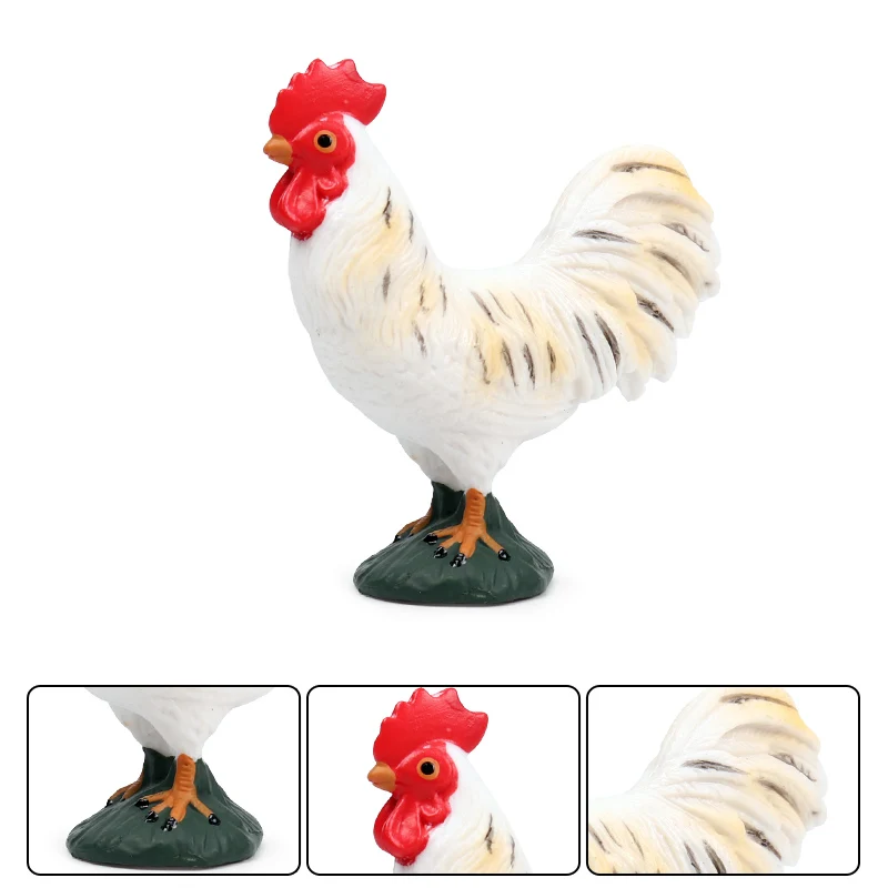 Oenux Farm Poultry Animals Lovely Chook Hen Chicken Turkey Cock Action Figure Model Figurines Miniature Educational PVC Kids Toy