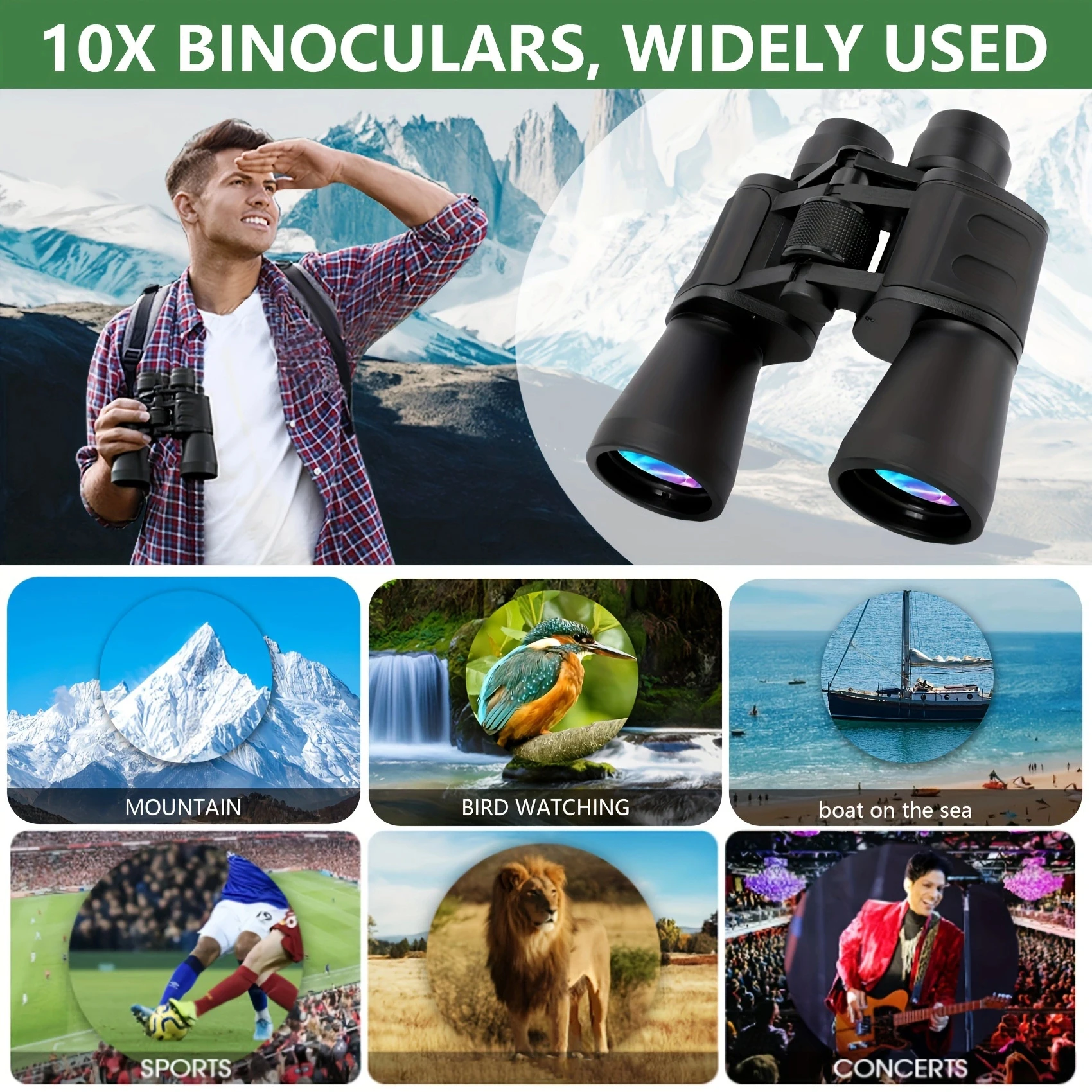 20*50 Binoculars - High Magnification HD Binoculars for Bird Watching, and Outdoor Activities, 50mm large eyepiece, BAK-4 Prism