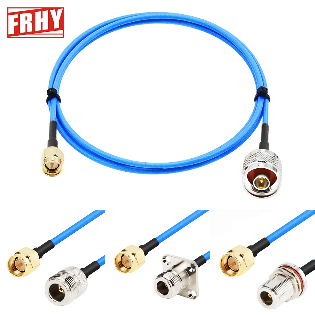 

Blue RG316 RF Coaxial Extension Cable SMA Male/Female RP Angle to N-Type Plug/Jack Panel Mount Pigtail Low Loss Jumper