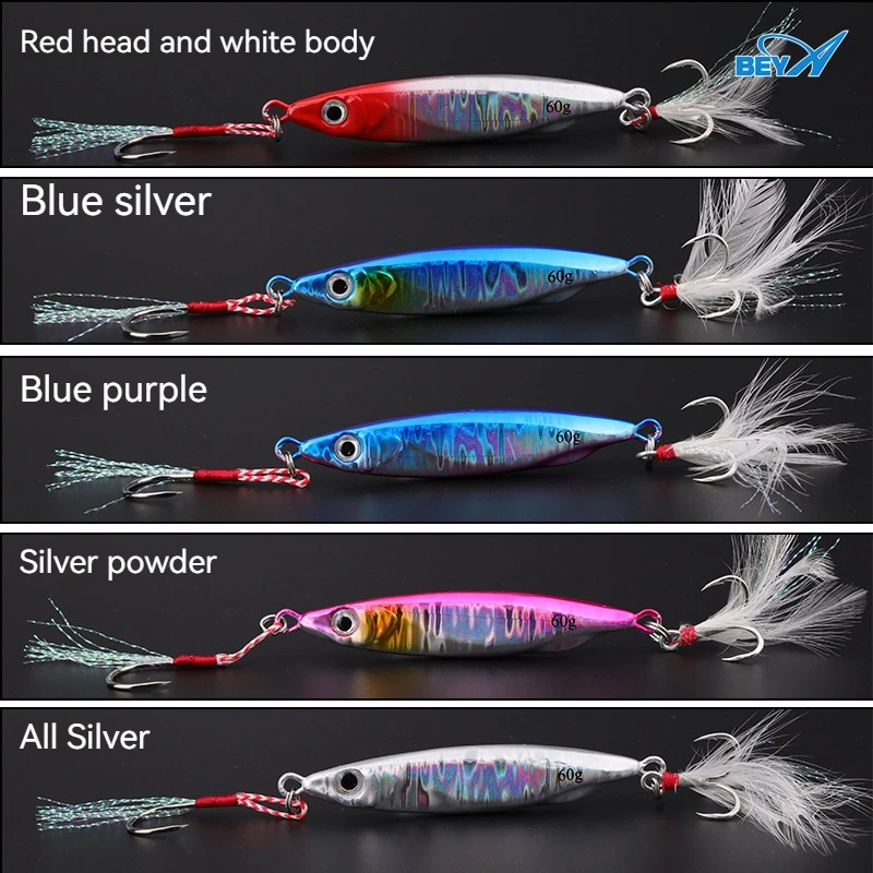 

BEYA Offshore Spanish Mackerel Bait 60/80/100g Boat Fishing Long Casting Bait with Hook Fishing Accessories