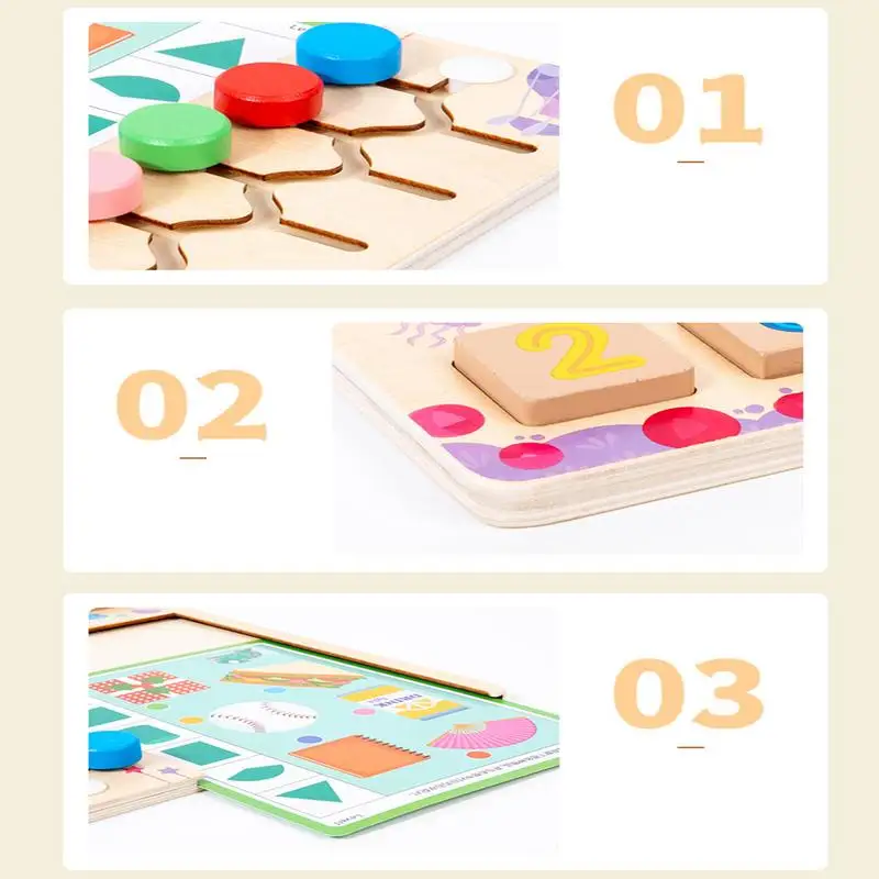 Matching Game Wooden Number Counting Games 29.7cm Colorful Educational Teaching Number Toys Funny Educational Learning Mumber