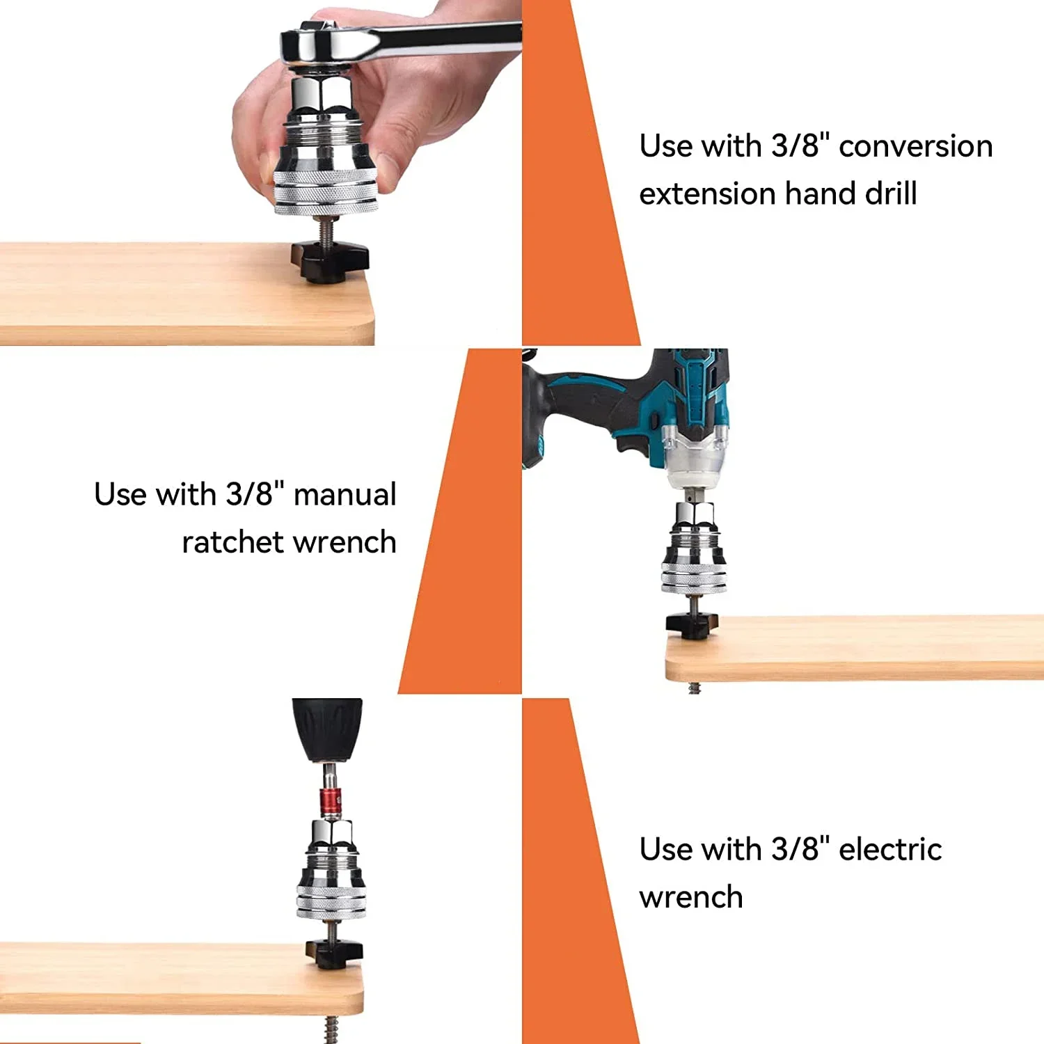 Universal Electric Wrench Sleeve Converter Fits for Standard 3/8-3/4\'\' 10 to 19mm Super Socket Multifunctional Drive Wrench Tool