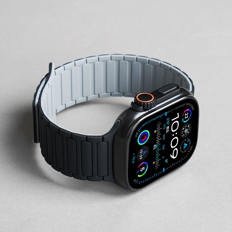 Magnetarmband für Apple Watch Bands Ultra 3 2 49 mm 46 mm 45 mm 44 mm 42 mm 41 mm 40 mm Silikon Correa iWatch Serie 11 10 9 8765 Se3