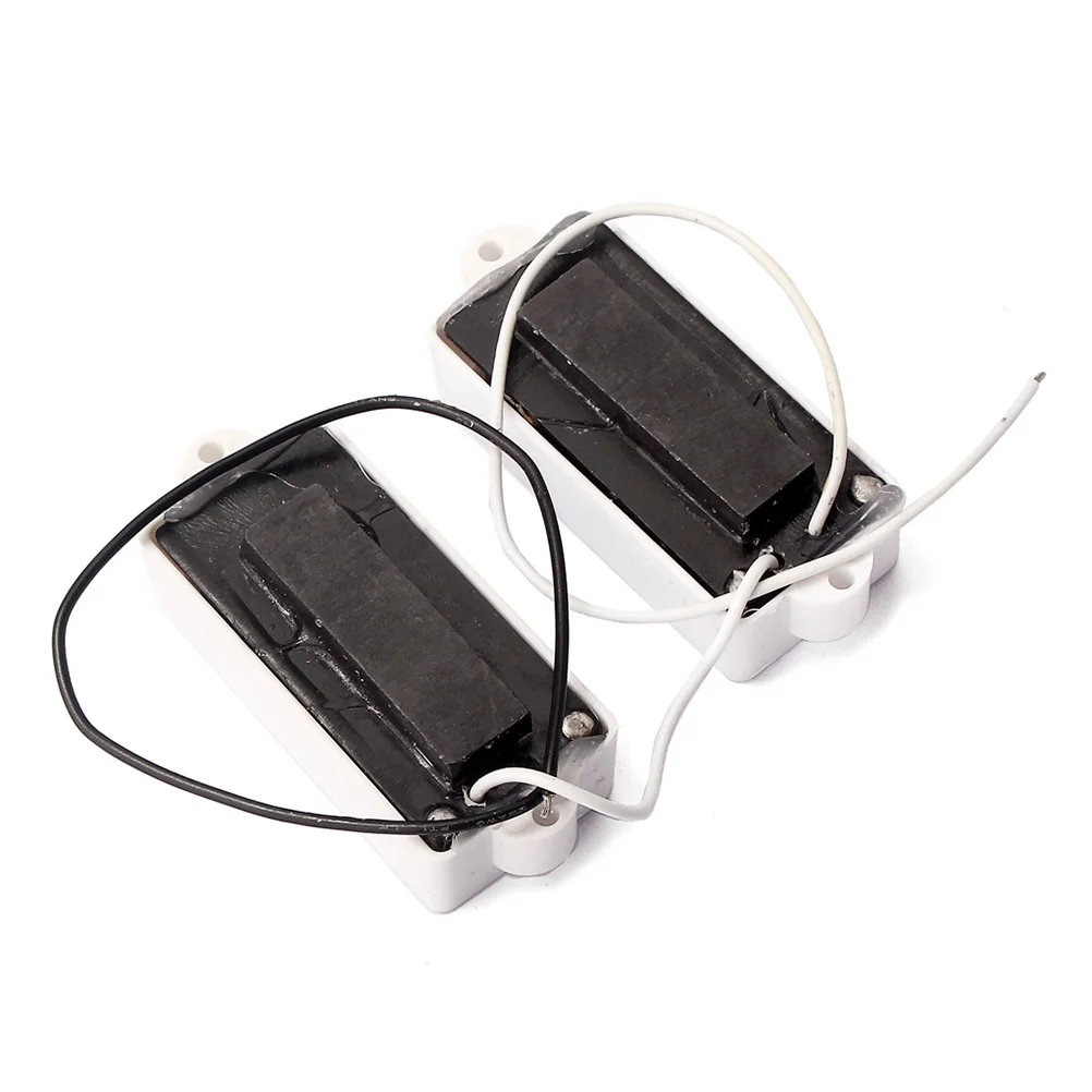 4 String Bass Pickup White Set Open Style Bridge Neck Replacement Pb Bass Pickup V Electric Guitar Accessories