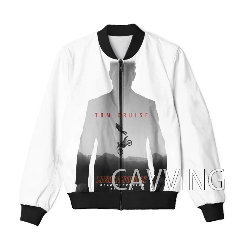 

CAVVING 3D Printed Mission：Impossible 7 Movie Zipper Bomber Jackets Men Overcoat Mens Coat Zip Up Jackets for Women/Men