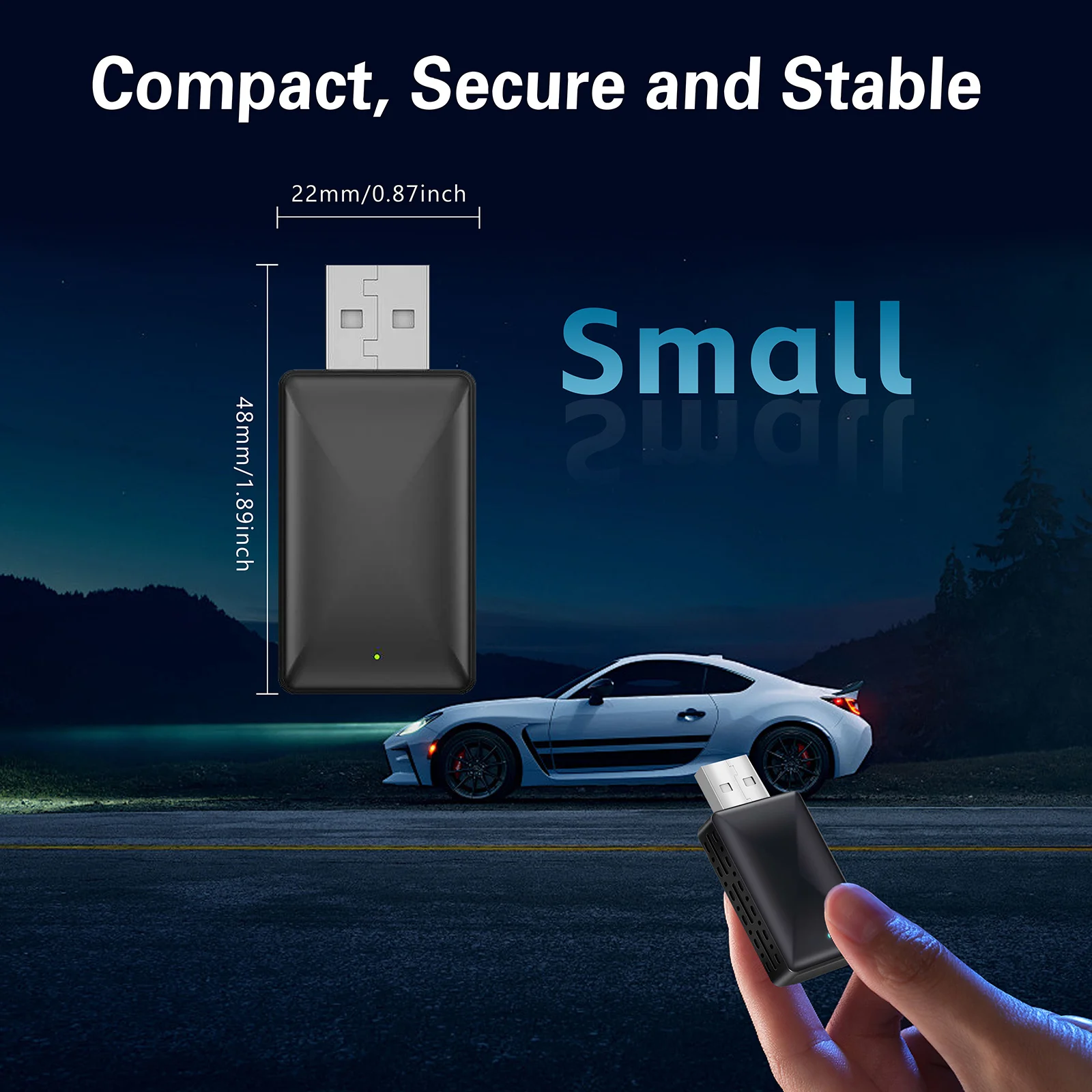 محول CarPlay اللاسلكي، ترقية 2025 2 في 1 صغير الحجم CarPlay وAndroid Auto، تحويل سلكي إلى لاسلكي مع USB وUSB-C/Type #6