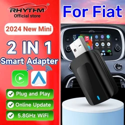 Wireless Adapter OEM-CarPlay Android Auto 2in1 Smart Dongle Play&Plug For For Fiat 500 New500 500X Argo Panda