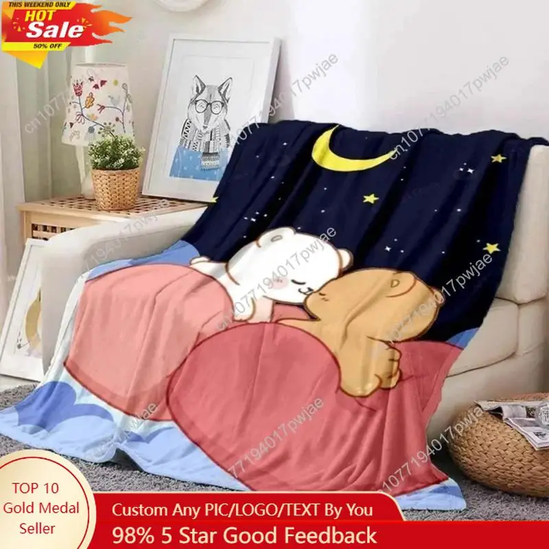 

Soft Funny Throw Blanket Cute Bubu And Dudu Series Blanket Cartoon Print Kids Warm Flannel Comfortable Home Travel Bed Blankets