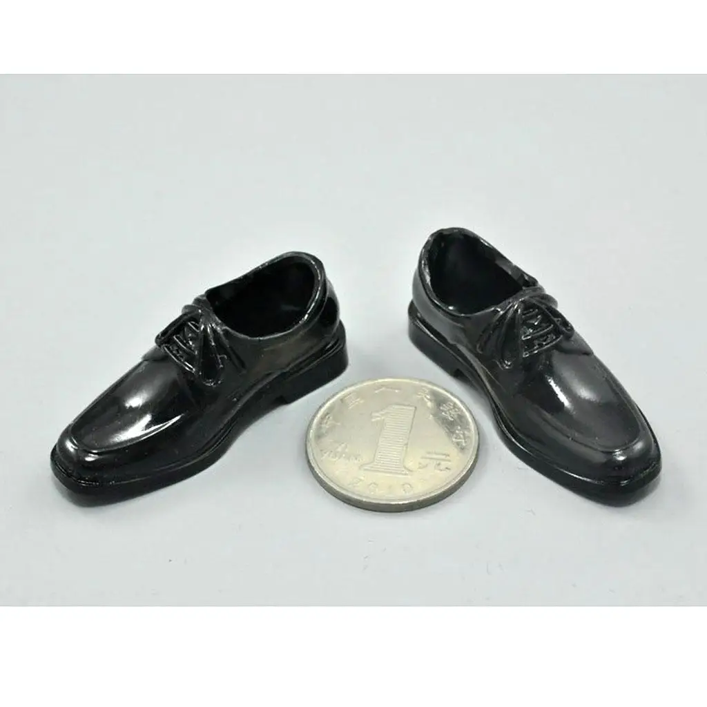 1/6 Black Action Figures Shoes Made of Plastic for 12 Inch Male Action Figures - Length: Approx. 5 Cm