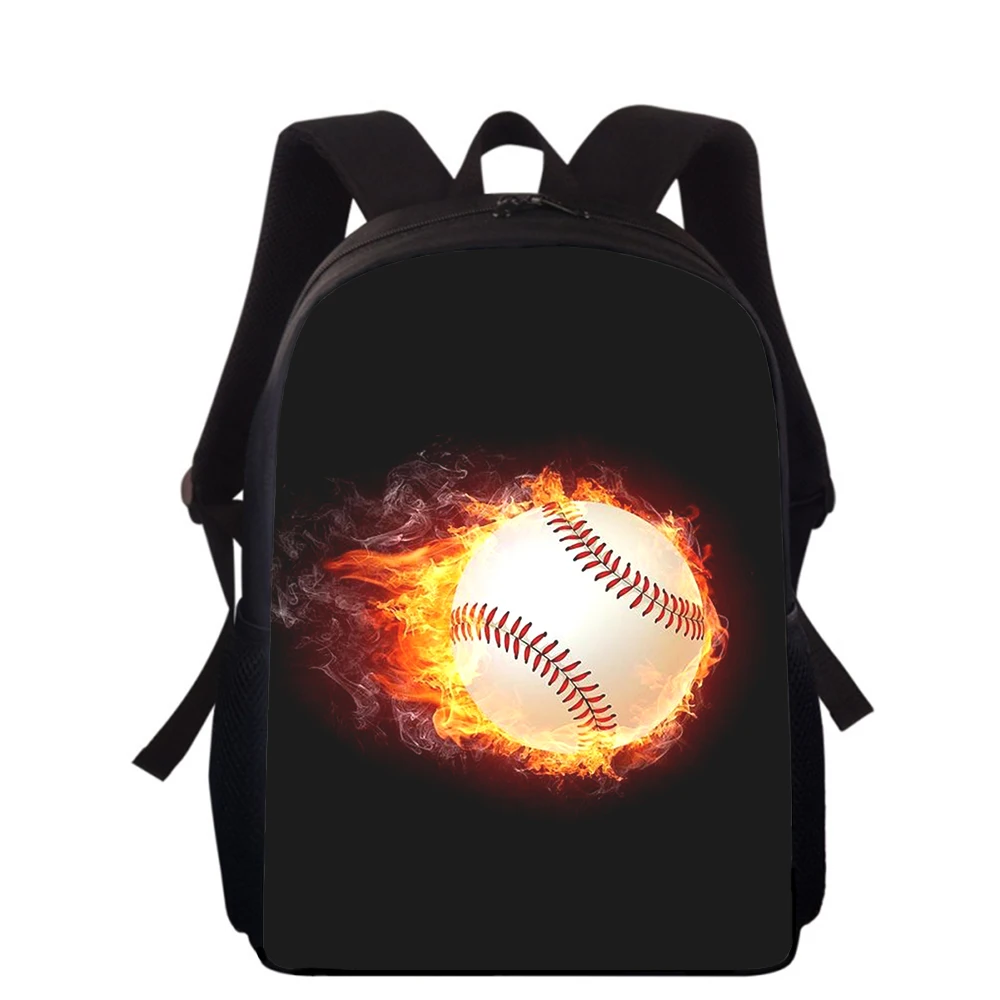 Mochila con estampado 3D de movimiento de béisbol para niños y niñas, morral escolar de 16 pulgadas, para libros y escuela primaria