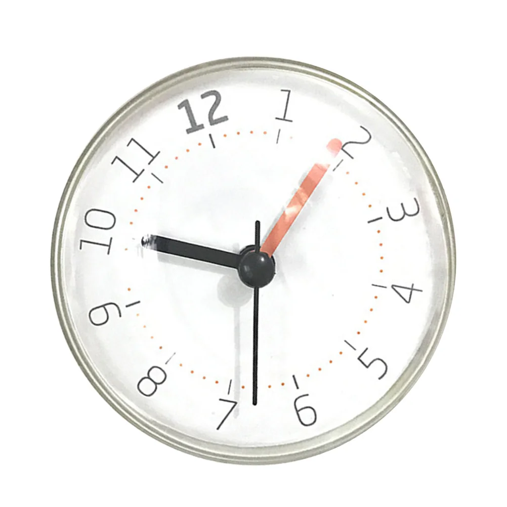 

1Pcs Waterproof Suction Bathroom Clock Unique Decorative Mini Wall Clock Safe Use for Kitchen Bedroom Decor