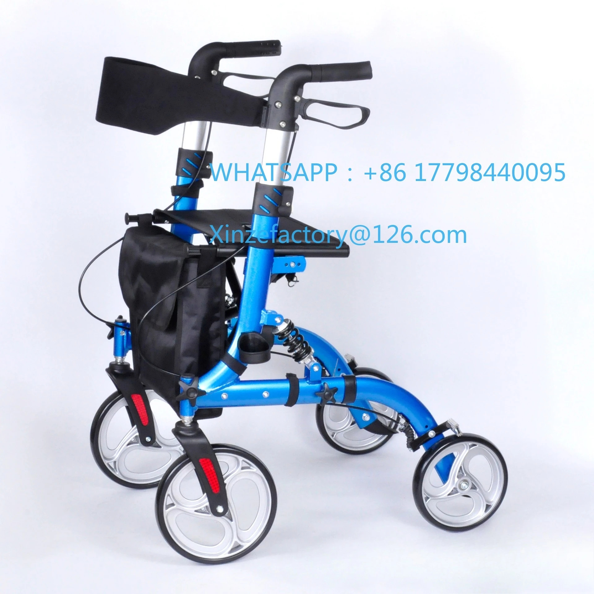 

Elderly shopping cart walker four wheels with armrest adjustable height hand push supermarket shopping cart