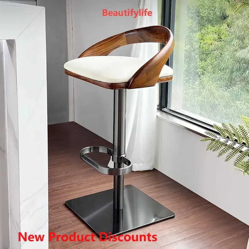 Aluminum White Barstools Ergonomic Minimalist Metal With Back Barstools Designer Living Room Sillas Para Comedor Salon Furniture