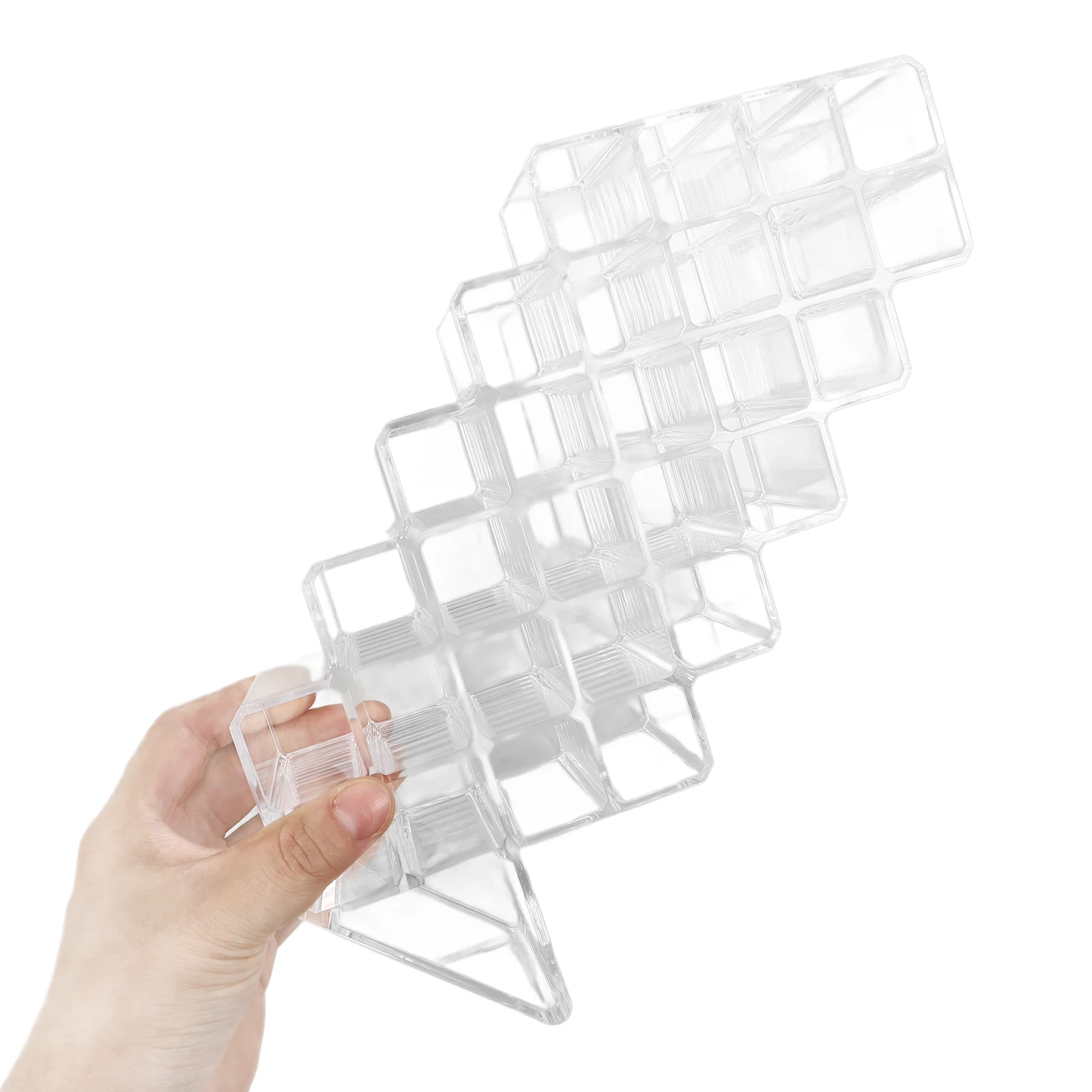 

Acrylic Clear Lipstick Storage Holder Desktop Organizer Makeup Display Rack Large Capacity Transparent Organizer