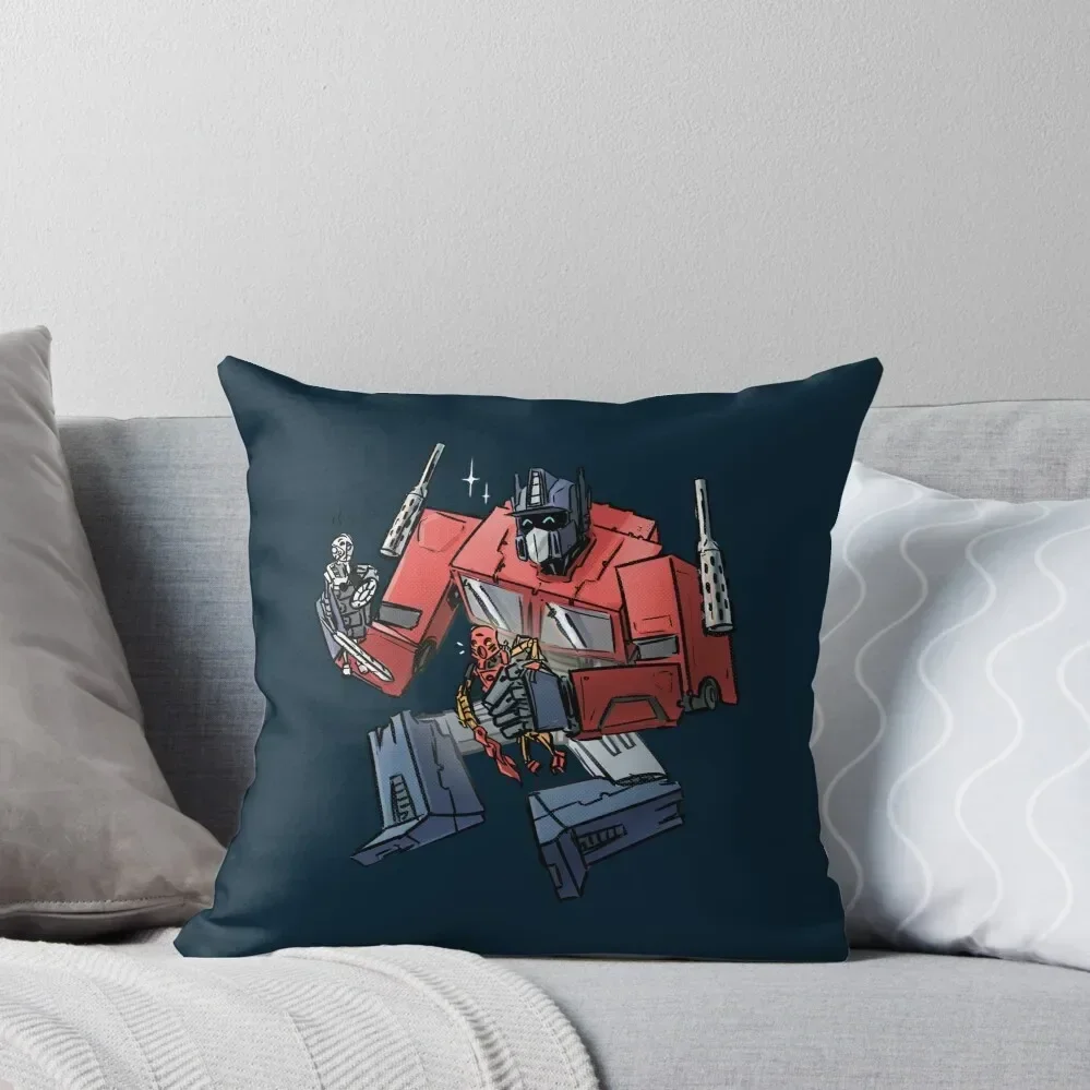 Optimus plays with Bionicles Throw Pillow Sofa Cover Pillow Case Christmas Pillow Cases luxury decor