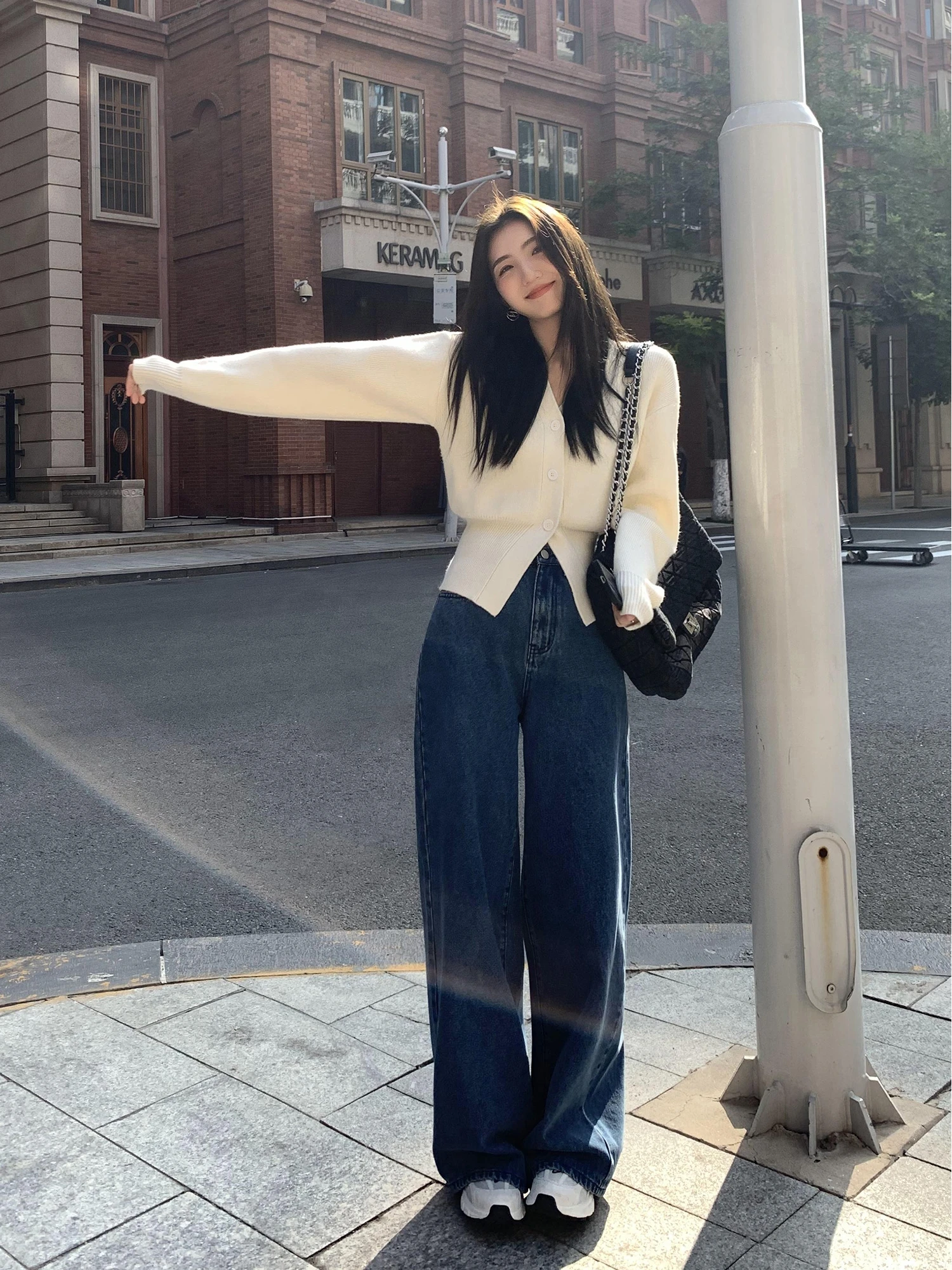 

Джинсы Mulvan с высокой талией и широкими штанинами, женские брюки длиной до пола, хлопковые прямые джинсы-трубы, летняя коллекция...