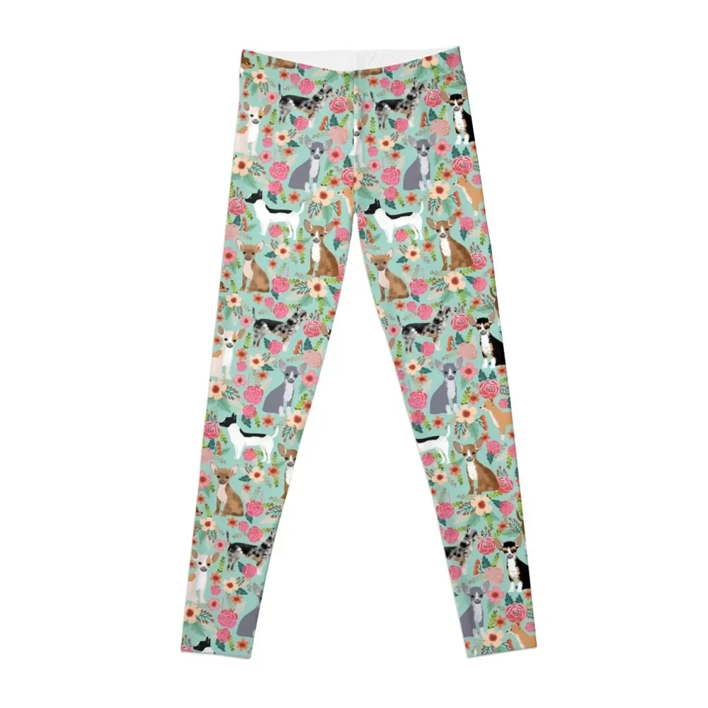 Chihuahua floral dog breed cute pet gifts for chiwawa lovers chihuahuas owners Leggings Training pants Womens Leggings