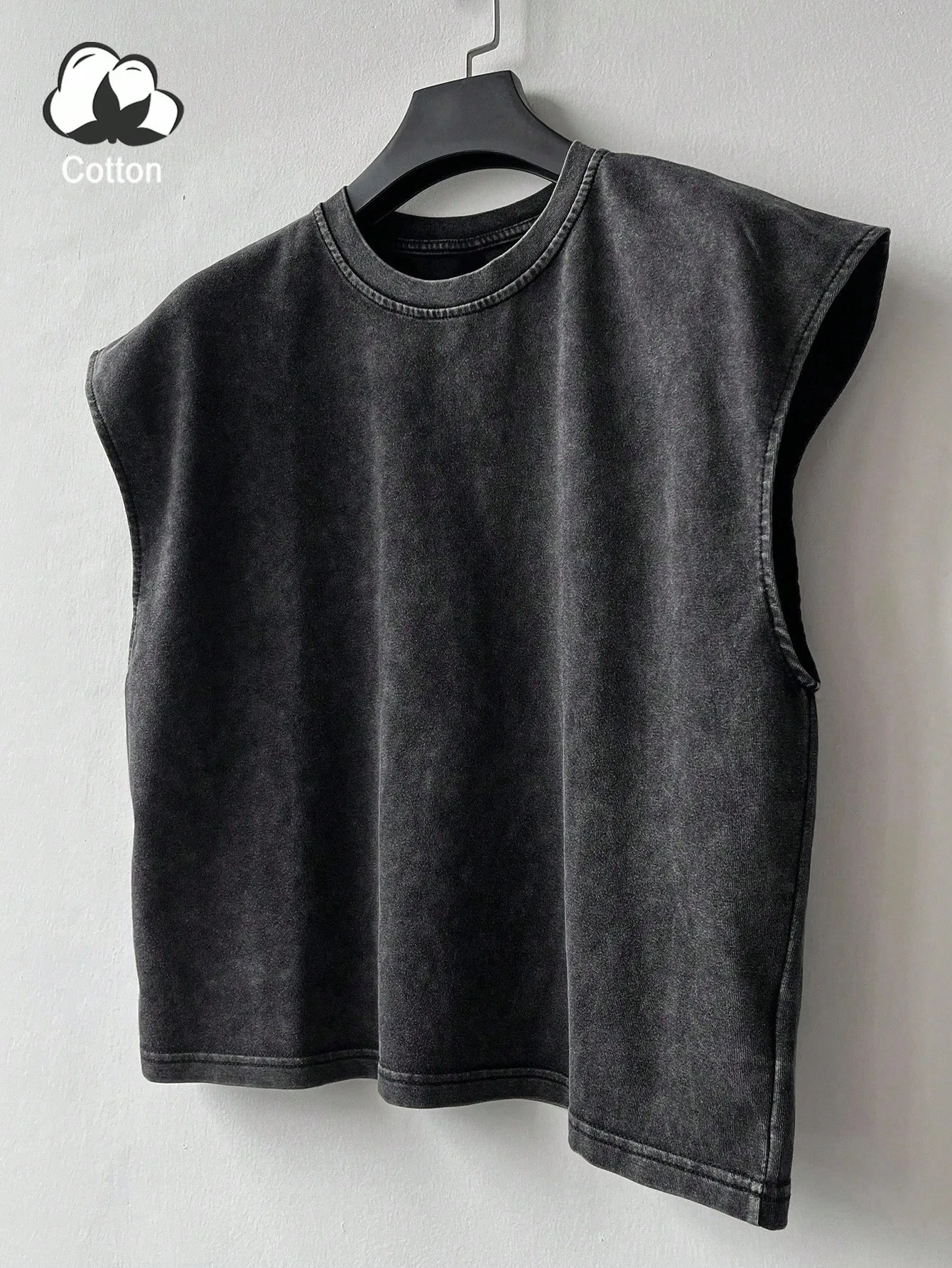 

Men's Washed Vintage-Style Cotton Sleeveless Tank Top, Casual Summer Wear