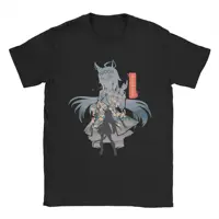 Camiseta Oguri Cap Uma Musume de Anime para hombre, camisetas de algodón puro con cuello redondo, camiseta de manga corta, ropa con estampado con dibujo