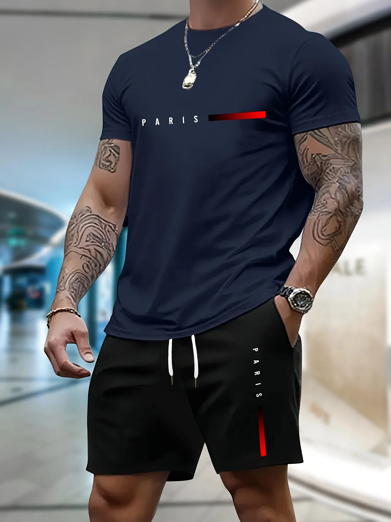 

Мужской летний комплект 2026: футболка с коротким рукавом и шорты, удобный комплект из мягкой ткани для спорта и фитнеса на открытом воздухе