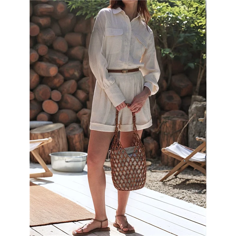 

ABRT-Женские повседневные свободные комбинезоны, комбинезоны с длинными рукавами, широкие шорты, комбинезоны с карманами