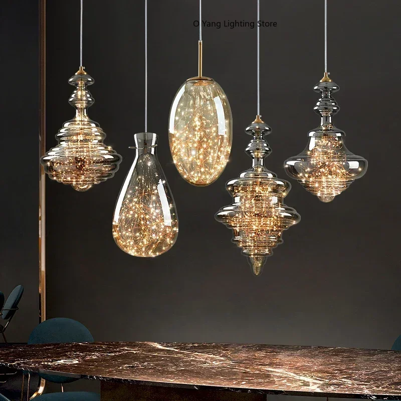 NEW Raindrop Designer Bedhead Pendant Light Luxury Full Copper Crystal Decorative Restaurant Bar Desk Lamp Three Colour