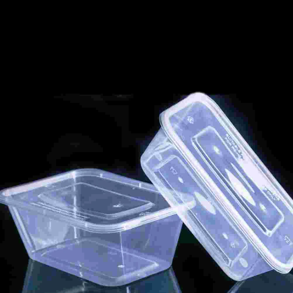 50pcs Transparent Fruit Carry Out Box Disposable Salad Meal Containers Food Storage Box Take Out Packing Box (500ml)